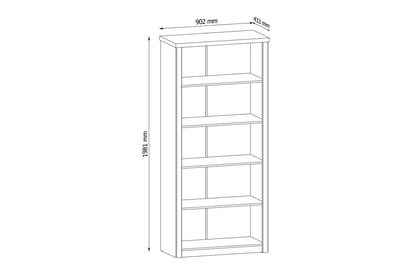 Regál Prowansja R3 - 90 cm - borovice andersen Regál R3 Prowansja - szkic z wymiarami 