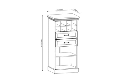 Regál Royal R2S - 57 cm - borovice nordická / divoký dub Regál Royal se zásuvkami 57 cm - borovice nordycka/divoký dub