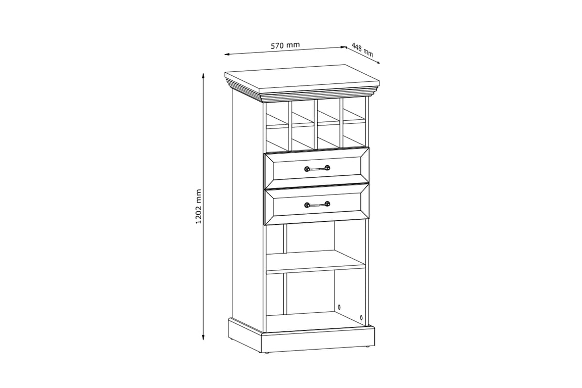 Regál Royal R2S - 57 cm - borovice nordická / divoký dub Regál Royal se zásuvkami 57 cm - borovice nordycka/divoký dub