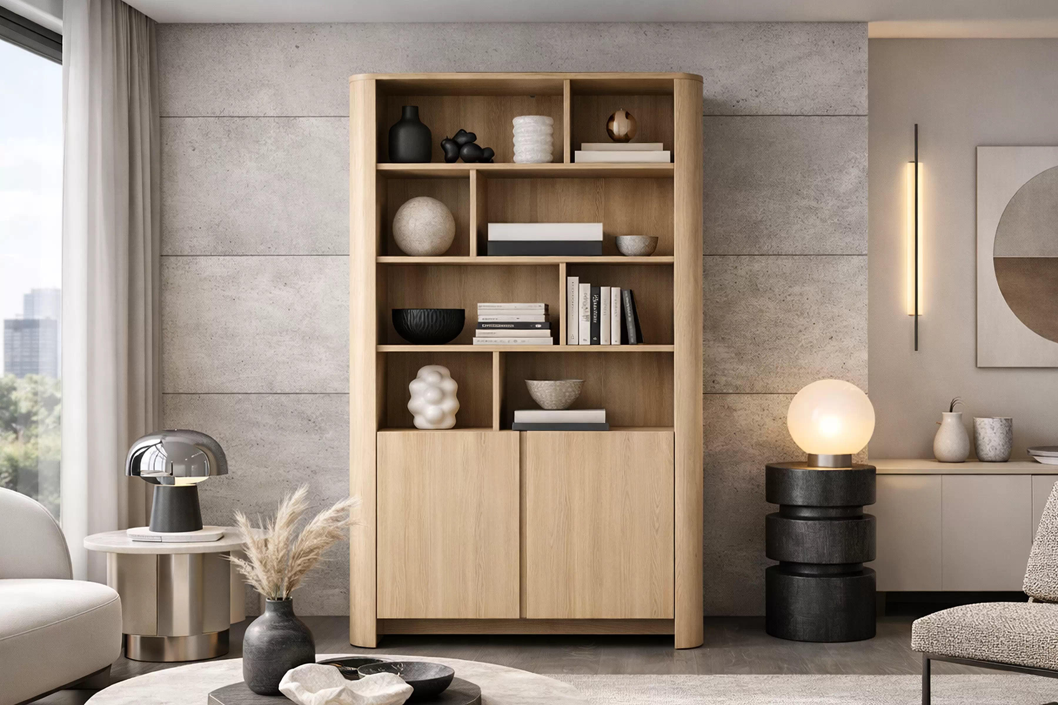 Regál Sorrenti 103 cm dvojdverový - dub vicenza Regál Sorrenti 103 cm dvojdverový - Dub vicenza