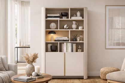 Regál Sorrenti 103 cm dvojdverový - kašmír / zlatá Regál Sorrenti 103 cm dvojdverový - kašmír / zlaté