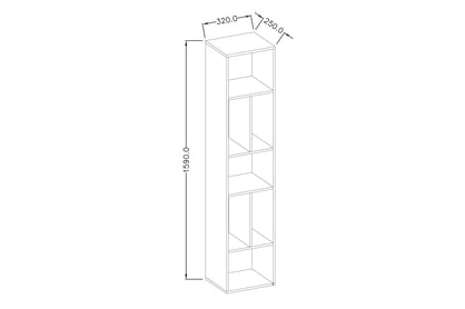 Závěsný regál Toledo 88 32 cm - bílý lesk / san remo Regál wiszacy Toledo 88 - Bílý lesk / san remo - Rozměry