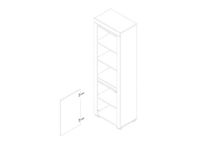 Vysoký jednodverový regál Arizona RRR -1 Dub Artisan / Antracit Vysoký jednodverový regál Arizona RRR-1 - schéma
