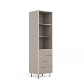 Regál Nubo 53 cm so zásuvkami - kašmírová / zlatá