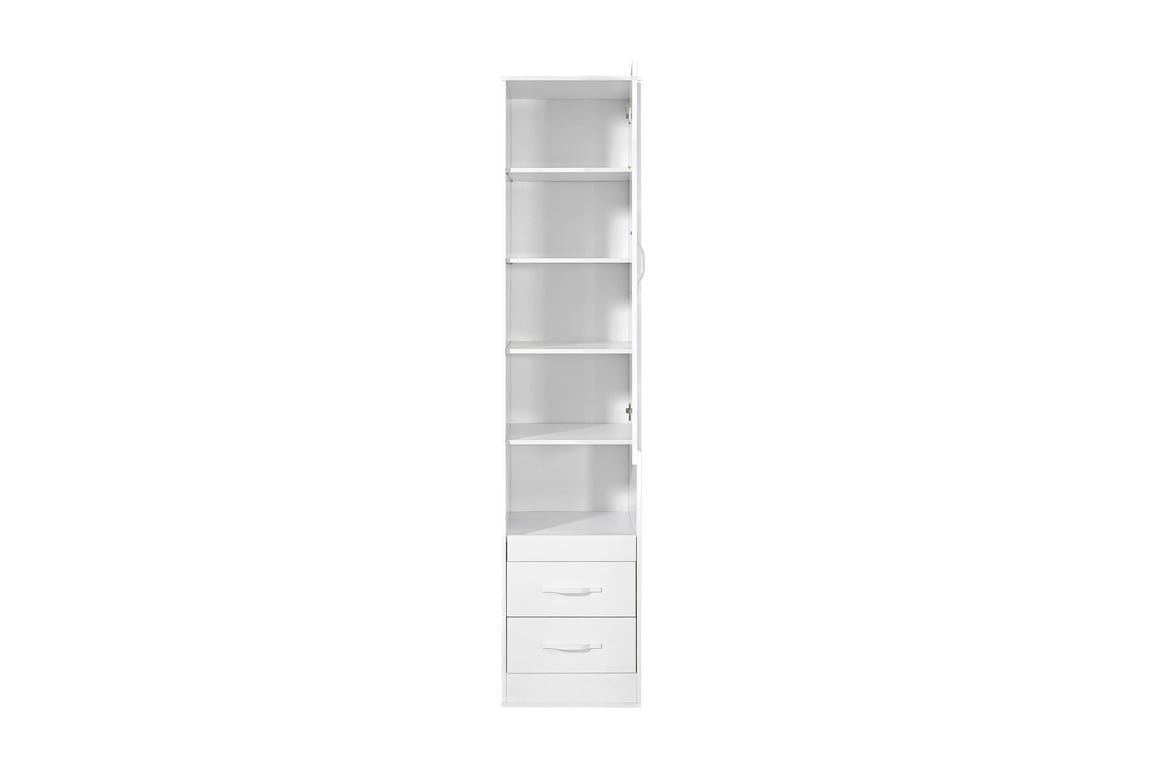 Uzatvorený regál Lomaro 50 cm so zásuvkami - biela / čierny úchyt Regál zamkniety Lomaro 50 cm so zásuvkami - Biely / Úchytka Čierny 