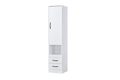 Uzatvorený regál Lomaro 50 cm so zásuvkami - biela / čierny úchyt