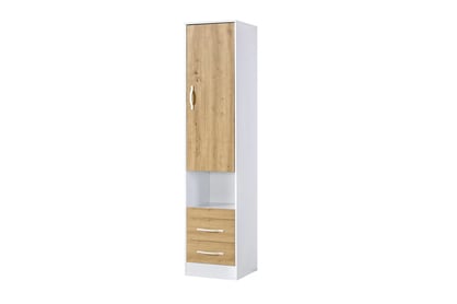 Uzatvorený regál Lomaro 50 cm so zásuvkami - dub artisan / biely úchyt