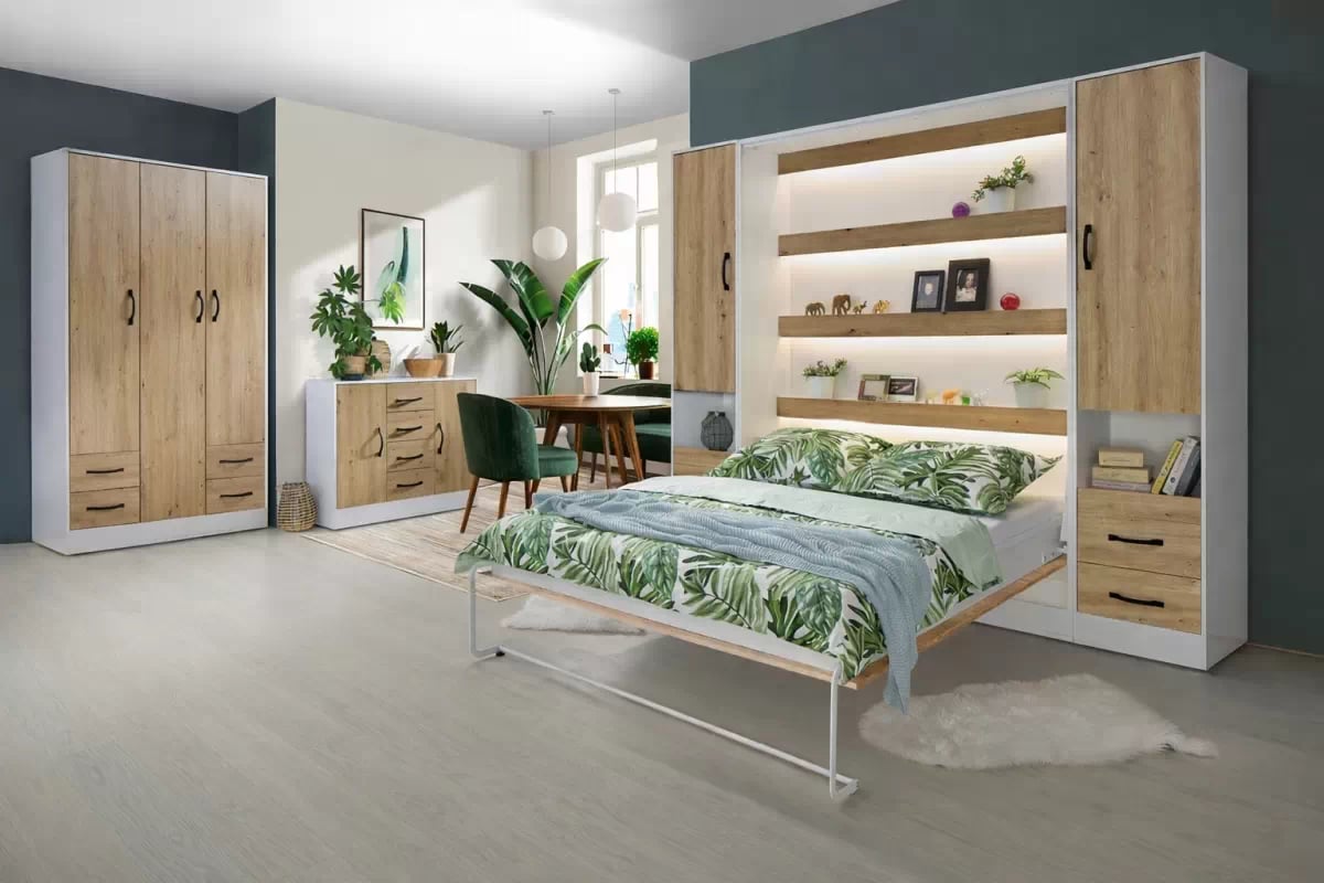 Uzavretá knižnica Lomaro 50 cm so zásuvkami - dub artisan / čierna úchytka Regál zamkniety Lomaro 50 cm so zásuvkami - Dub artisan / Úchytka Čierny 