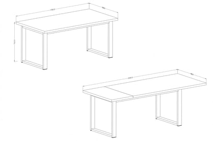 Rozkládací jídelní stůl Halle 92 170-200x90 cm - kovové nohy / dub wotan Rozkladany Stůl pro jídelny Halle 92 na kovových nohách 170-200x90 cm - dub wotan