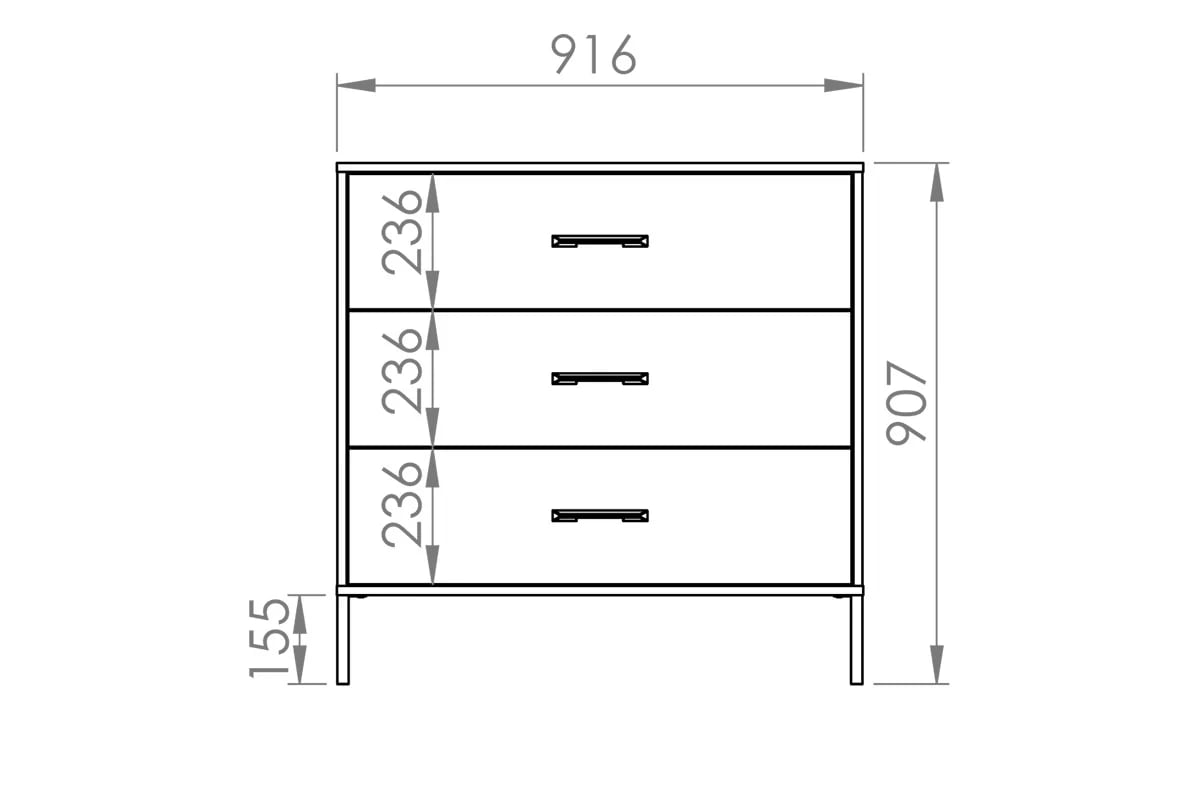 Komoda Kawana se zásuvkami na kovové podstavě - černá / dub craft / ocel premium Komoda s zásuvkami Colt 05 na kovové podstavě - Černý / craft Podstavec / ocel premium - Rozměry
