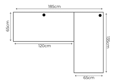 PC stôl narozne pravá Kerbi 135 cm s LED - čierny Písací stôl gamingowe narozne pravý Kerbi 135 cm z tasma LED - Čierny 