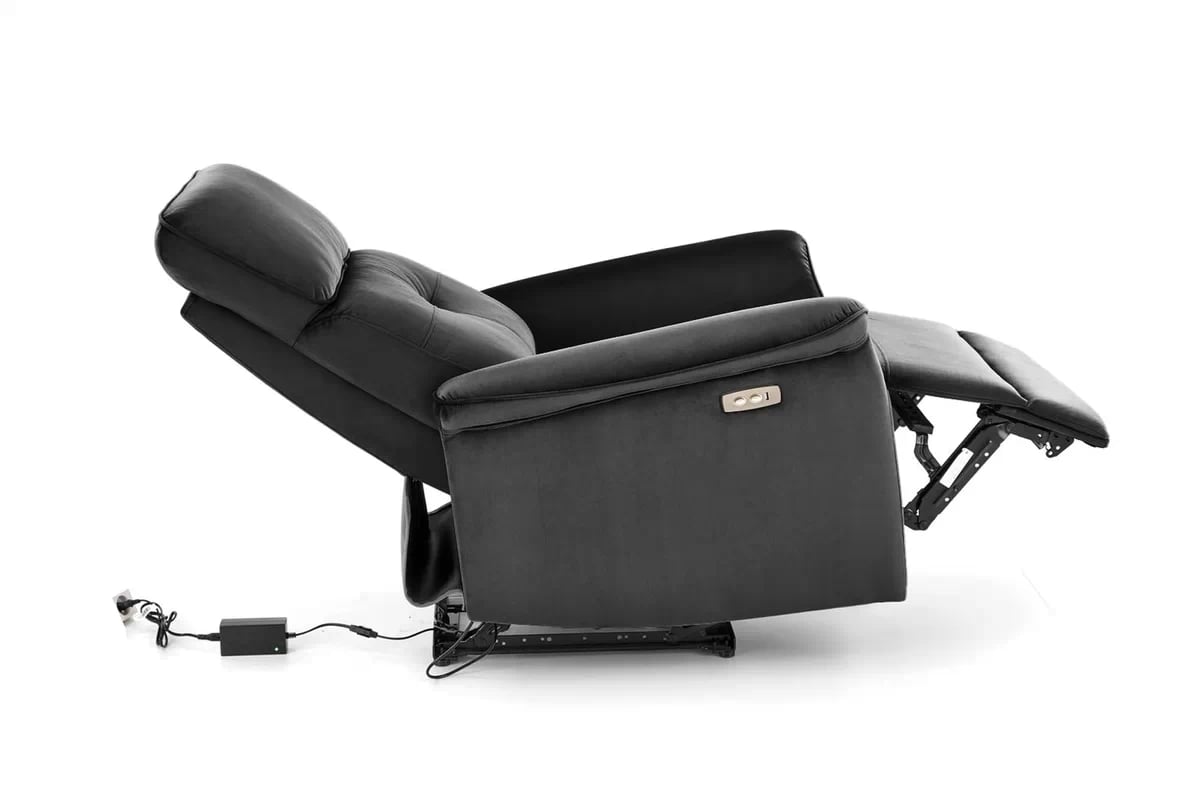 Rozkládací křeslo Mirasi - černý samet Bluvel 19 semir Křeslo s funkcí elektrycznego rozkladania / gniazdo usb, černá (2p=1szt)