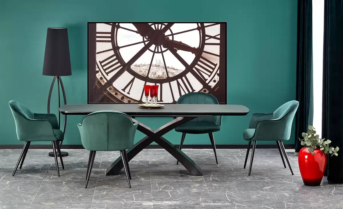 Rozkládací stůl Virello 180-220x89 cm - tmavý popel / černá silvestro stůl rozkládací Deska - tmavý popel, noga - Černý