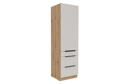 Kuchyňský sloupek Arvani 60 DKS-210 jednodveřový se zásuvkami - kašmír / dub artisan