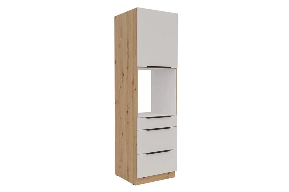 Kuchyňský sloupek Arvani 60 DPS-210 s zásuvkami pro troubu - kašmír / dub artisan vysoká skříňka kuchenny Arvani 60 DPS-210 se zásuvkami pro zabudowy piekarnika - kašmír / dub artisan