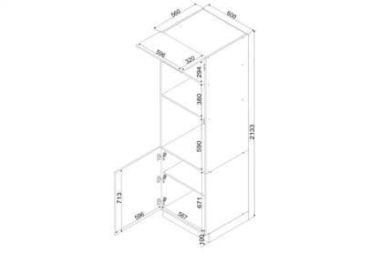 Kuchyňská skříňka Clara D60 PK MV/2133 P/L pro vestavnou troubu a mikrovlnnou troubu vysoká skříňka kuchenny Clara D60 PK MV/2133 P/L do zabudowy piekarnika i mikrofalowki - dub artisan