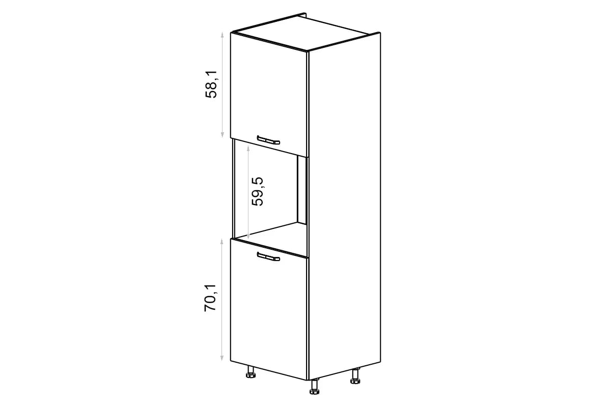 Kuchynský stĺpik Kammono F SDP60 na vstavanú rúru regál Kuchynský  KAMMONO F SDP60 pre vstavanu ruru