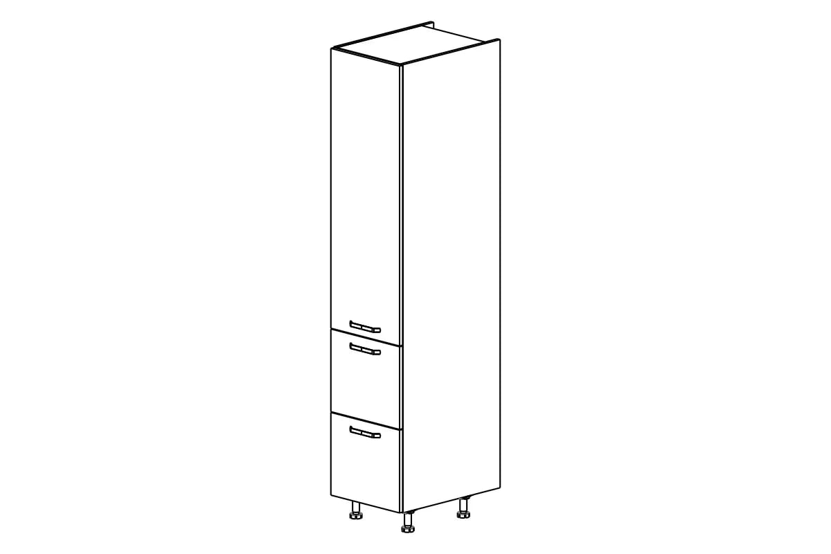 Kuchyňský sloupek Kammono F SD40SS2 – 1dveřový se 2 zásuvkami vysoká skříňka kuchenny KAMMONO F4 F7 F8 SD40SS2 jednodveřový z dwiema zásuvkami