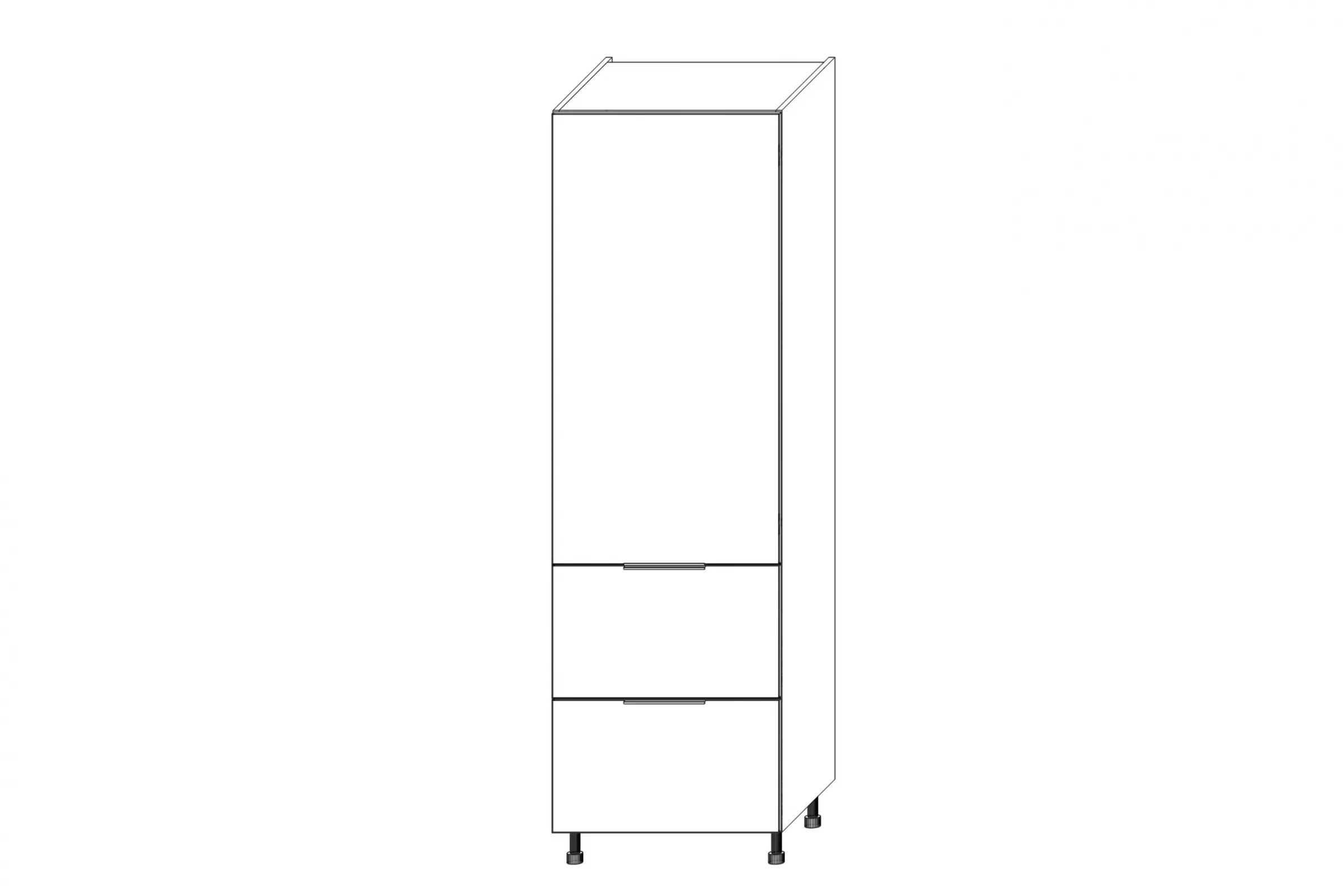 KAMMONO SD60SS2 - Skrinka - P2 i K2 BLACK regál Kuchynský  KAMMONO K2 SD60SS2 jednodverový s dvoma zásuvkami