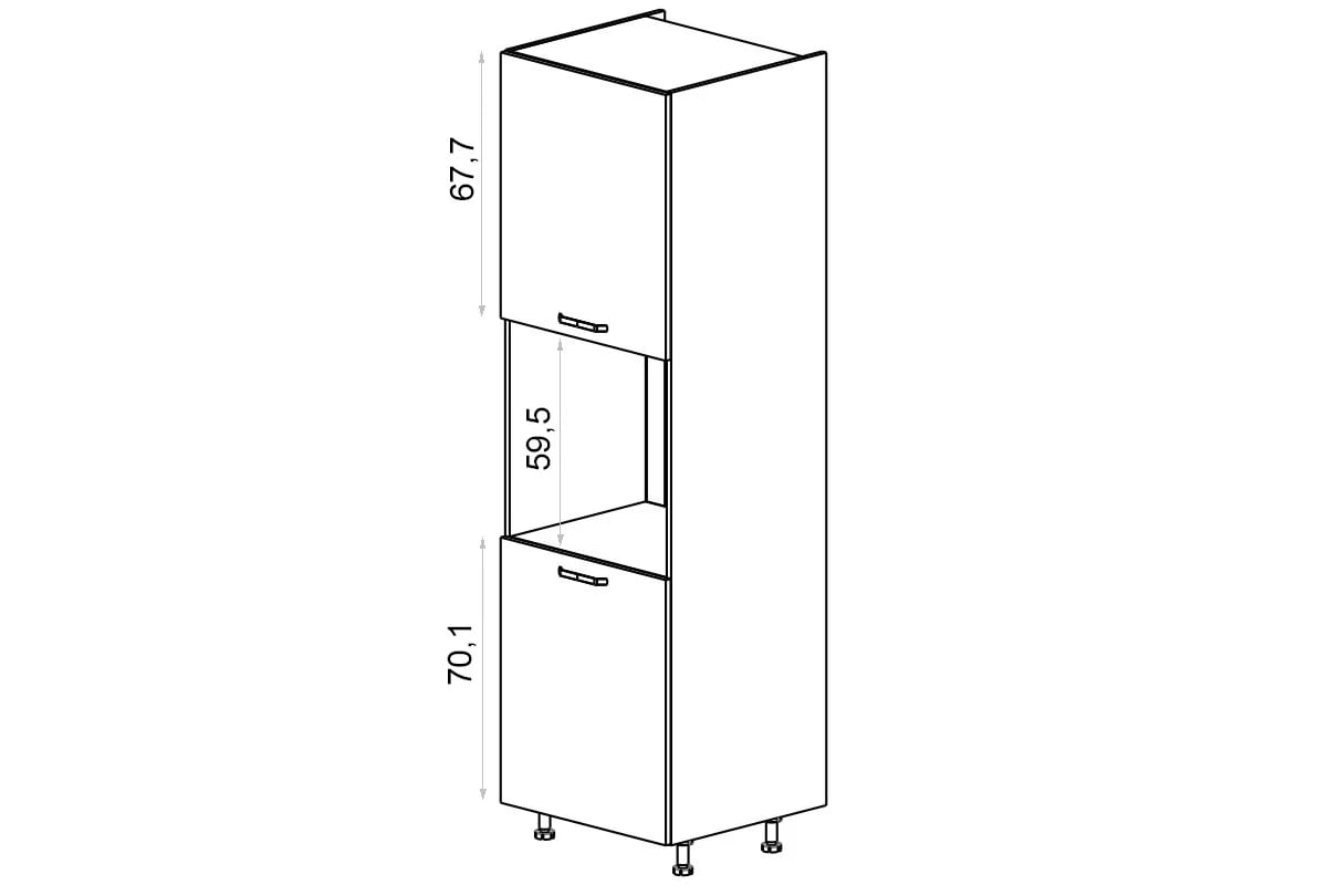 KAMMONO K2 BLACK SDP60/71 - skrinka pre vstavanú rúru regál Kuchynský  KAMMONO K2 SDP60/71 pre vstavanu ruru