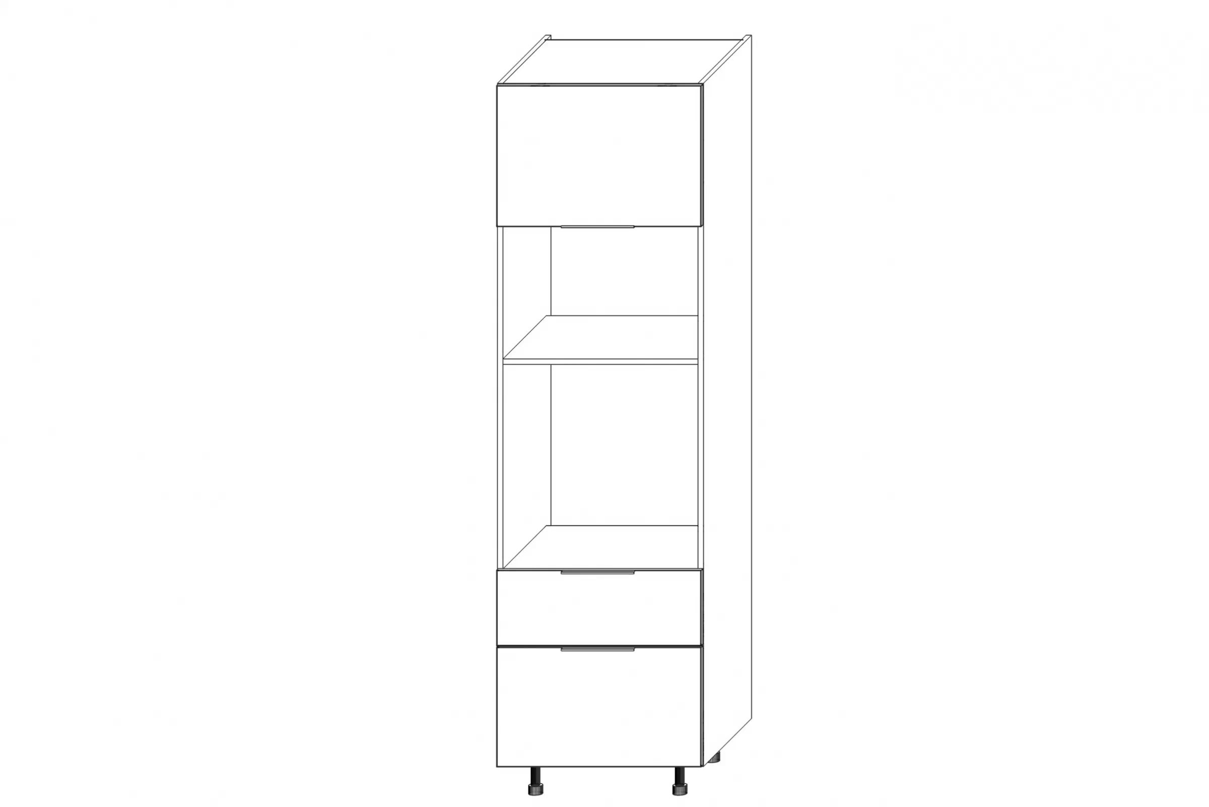 KAMMONO K2 BLACK SPM60SS2/71 - na vstavanú rúru a mikrovlnku regál Kuchynský  KAMMONO K2 SPM60SS2/71 pre vstavanu ruru i mikrofalowki