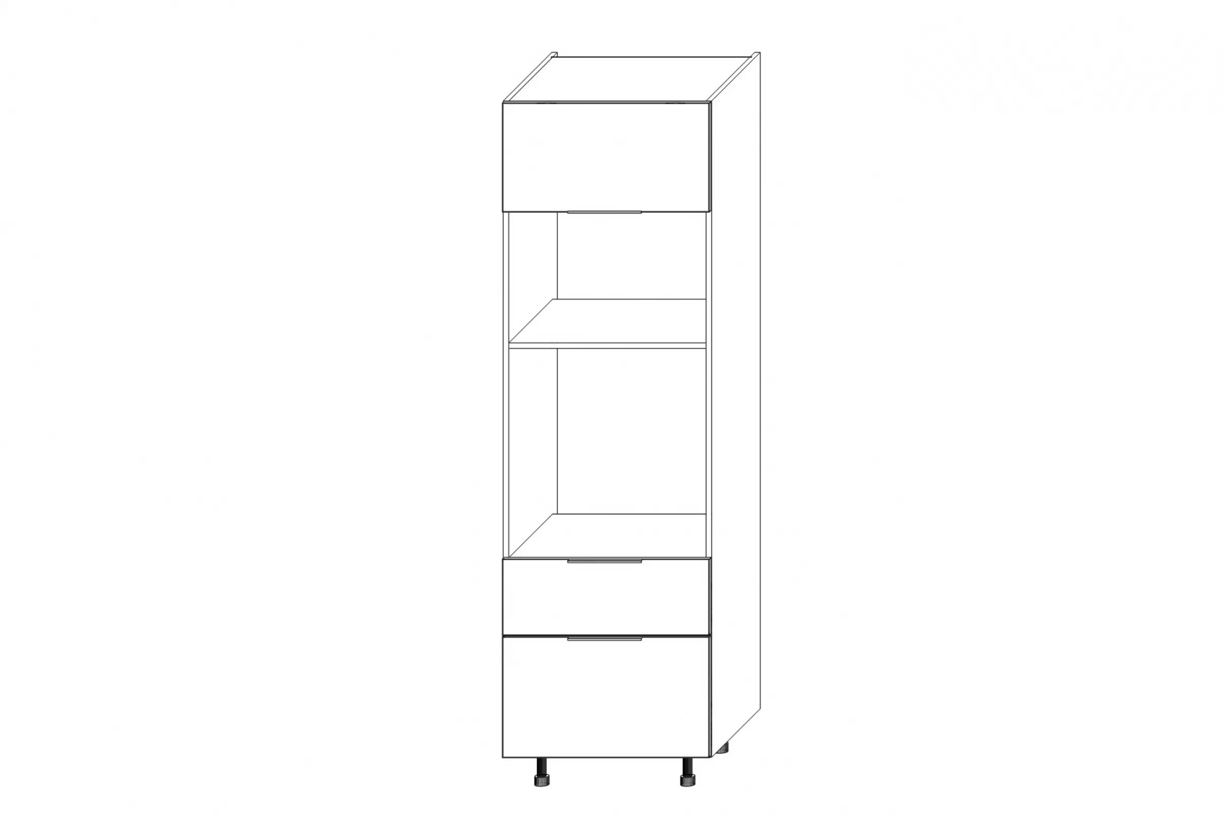 KAMMONO K2 BLACK SPM60SS2 - na vstavanú rúru a mikrovlnku regál Kuchynský  KAMMONO K2 SPM60SS2 pre vstavanu ruru i mikrofalowki