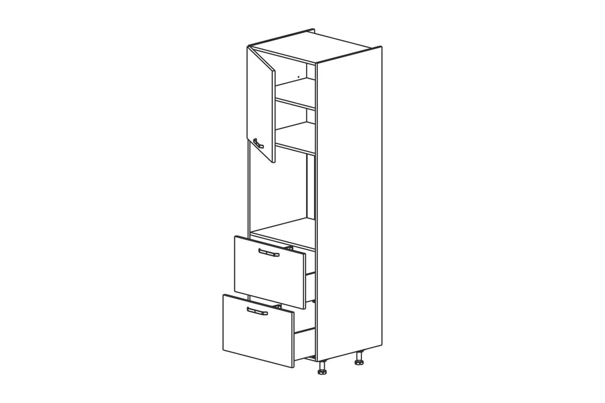 regál Kuchynský  KAMMONO P2 SDP60SS2 pre vstavanu ruru regál Kuchynský  KAMMONO P2 SDP60SS2 pre vstavanu ruru