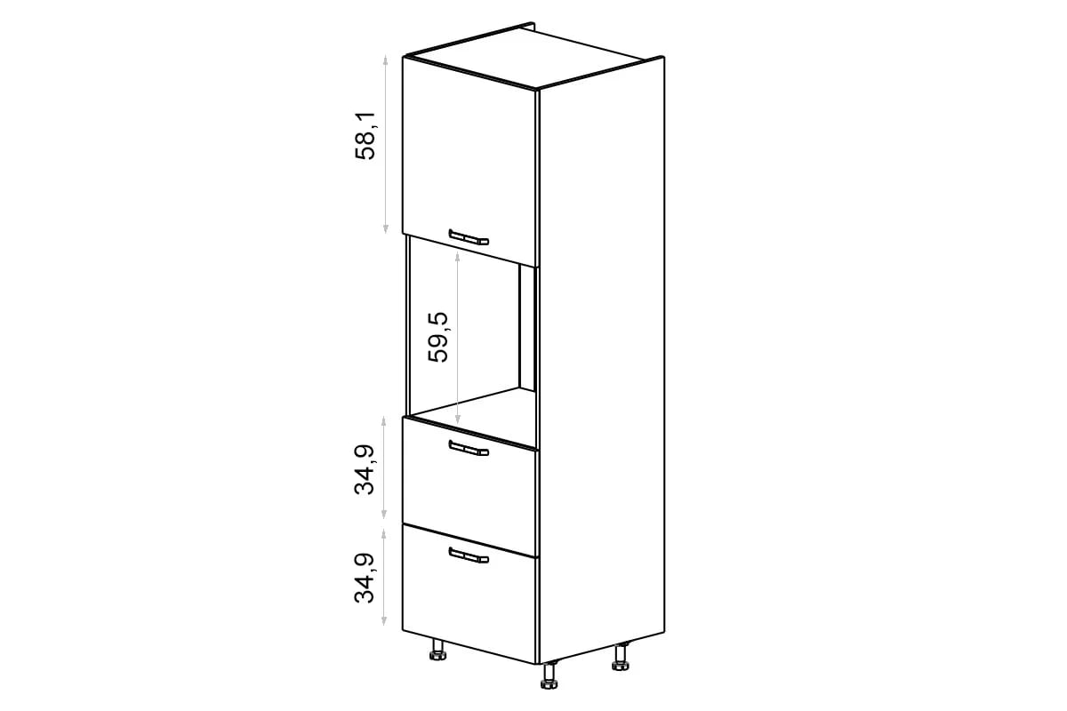 regál Kuchynský  KAMMONO P2 SDP60SS2 pre vstavanu ruru regál Kuchynský  KAMMONO P2 SDP60SS2 pre vstavanu ruru