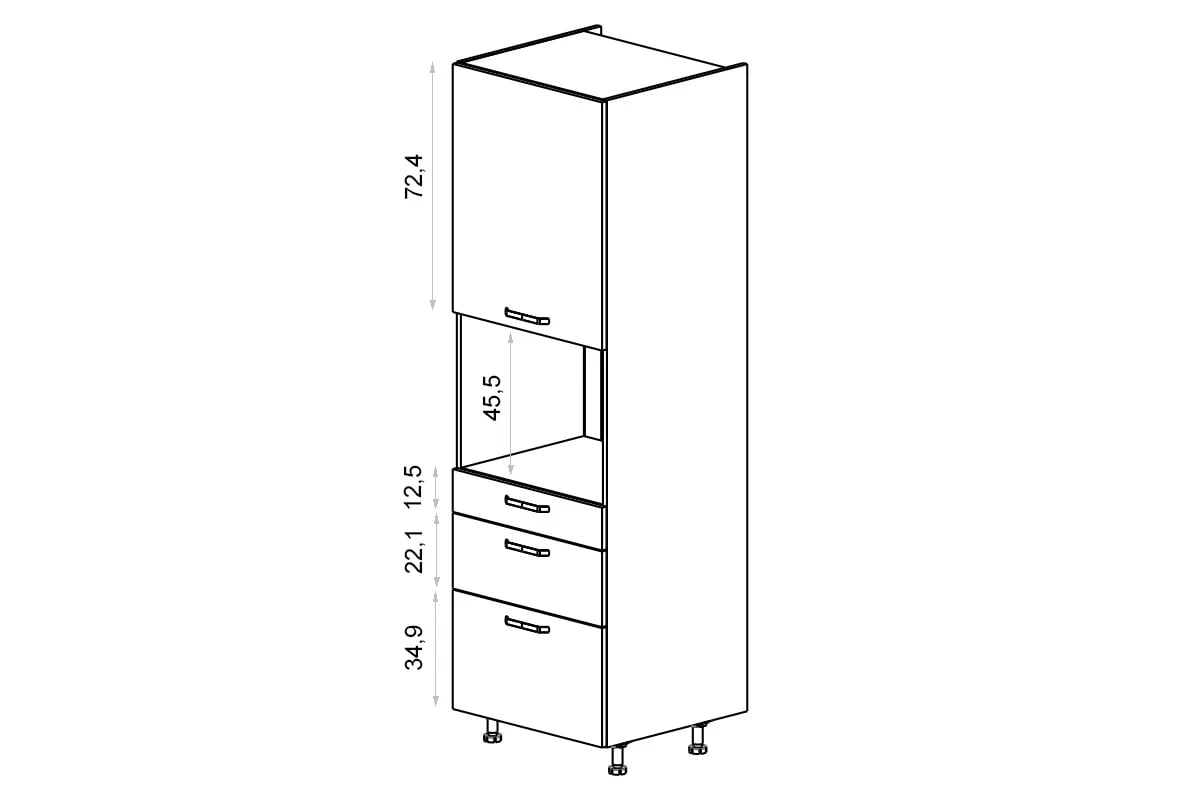 vysoká skříňka kuchenny KAMMONO P2 SDPK60SS3 do zabudowy kompaktowego piekarnika vysoká skříňka kuchenny KAMMONO P2 SDPK60SS3 do zabudowy kompaktowego piekarnika