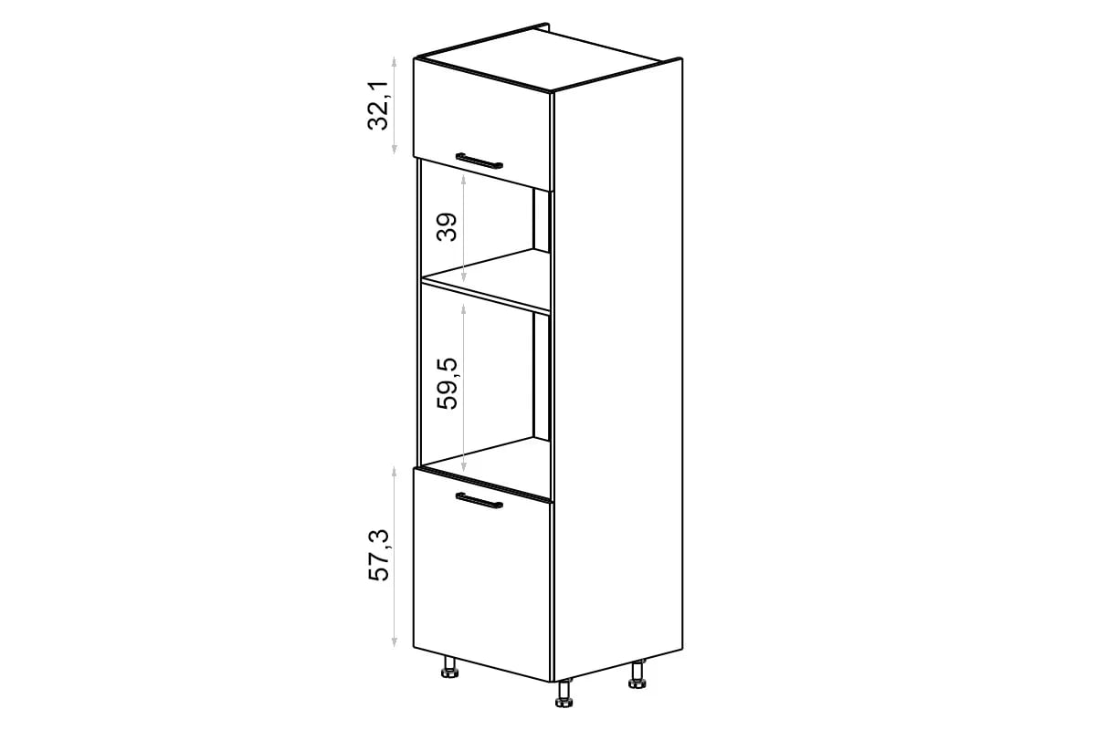 vysoká skříňka kuchenny KAMMONO P2 SPM60 do zabudowy piekarnika i mikrofalowki vysoká skříňka kuchenny KAMMONO P2 SPM60 do zabudowy piekarnika i mikrofalowki
