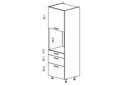 vysoká skříňka kuchenny KAMMONO P4 SDP60SS3 pro zabudowy piekarnika vysoká skříňka kuchenny KAMMONO P4 SDP60SS3 pro zabudowy piekarnika