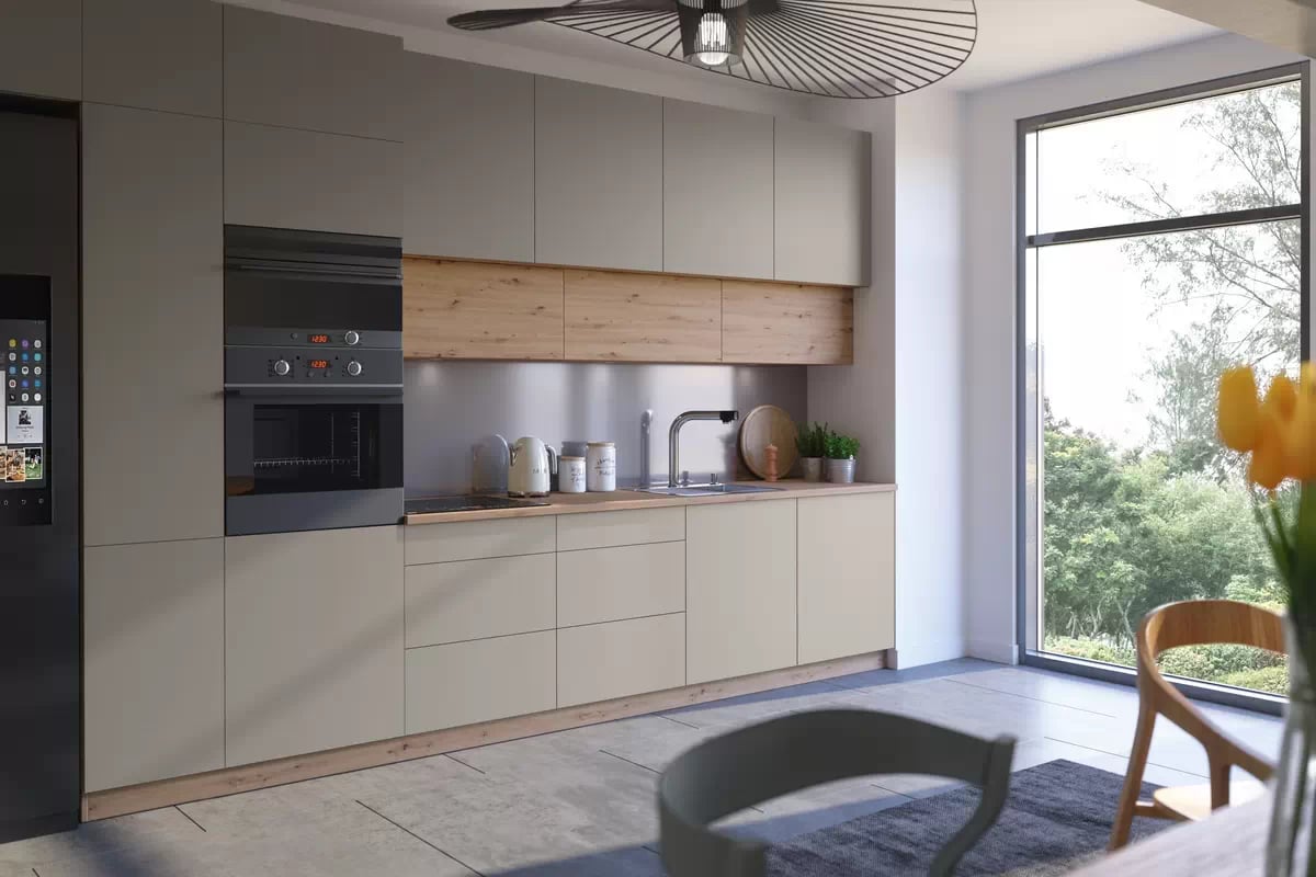 regál Kuchynský  Langen D60PM pre vstavanu ruru i mikrofalowki - beige regál Kuchynský  Langen D60PM pre vstavanu ruru i mikrofalowki - beige