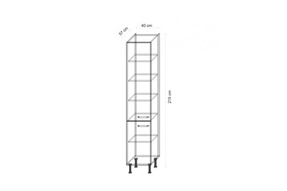 Kuchyňský regál Leonardi 40 cm dvoudveřový vysoká skříňka kuchenny Leonardi 40 DK-215 2F dvoudveřový - jodelka / antracitová