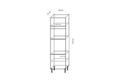 Regál pod vestavnou troubu a mikrovlnku Leonardi 60 cm dvoudveřový vysoká skříňka kuchenny Leonardi 60 DPM-215 2F do zabudowy piekarnika i mikrofalowki