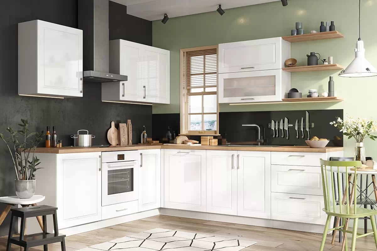 regál Kuchynský  Natalia D60 SL/2133 P/L dvojdverový - biely lesk regál Kuchynský  Natalia D60 SL/2133 P/L dvojdverový - biely lesk