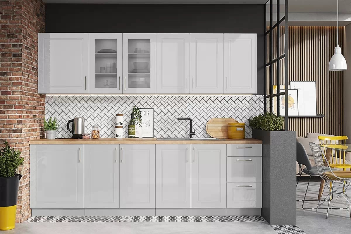 Kuchynský stĺpik Natalia D60 SŁ/2133 P/L dvojdverový - sivý mat regál Kuchynský  Natalia D60 SL/2133 P/L dvojdverový - šedý mat