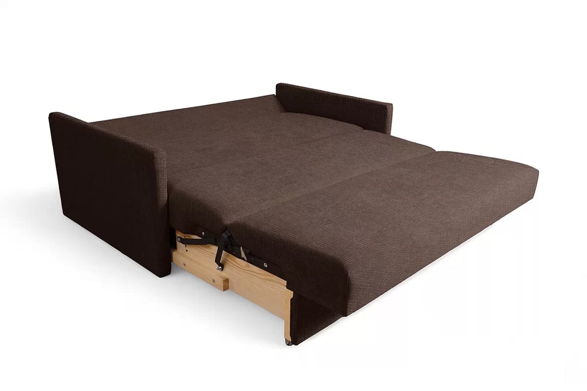 Rozkládací pohovka Jolka 120 cm - hnědá látka Sunrise 33 Pohovka Amerykanka Jolka 120 rozkladana - hnědá plecionka Sunrise 33 