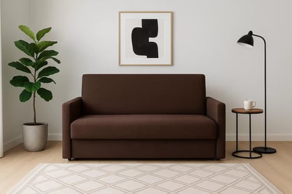 Rozkládací pohovka Jolka 120 cm - hnědá látka Sunrise 33 Pohovka Amerykanka Jolka 120 rozkladana - hnědá plecionka Sunrise 33 