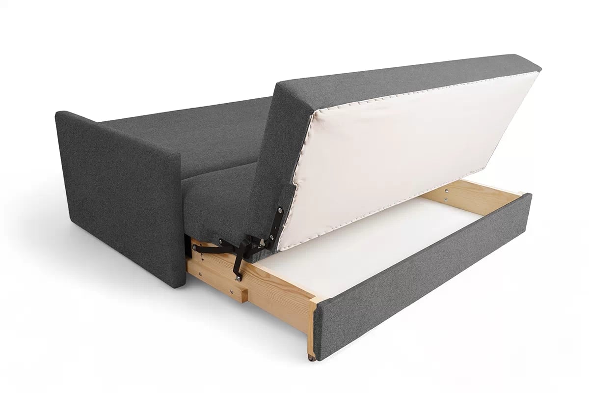 Rozkladacia pohovka Jolka 120 – sivá pletenina Flash 17 Pohovka Amerika Jolka 120 rozkladana - šedá plecionka Flash 17 