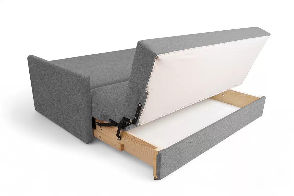 Rozkládací pohovka Jolka 120 cm - šedá Porto 34 Pohovka Amerykanka Jolka 120 rozkladana - šedá plecionka Porto 34 