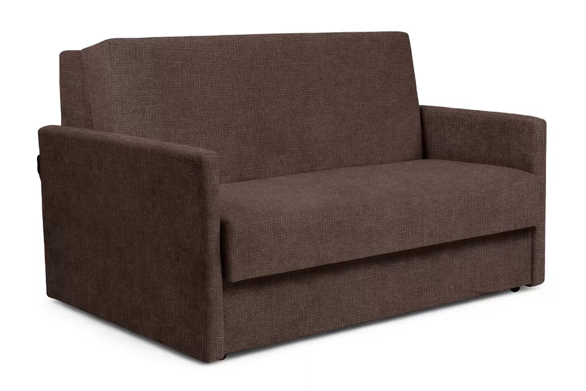 Rozkládací pohovka Jolka 140 cm - hnědá látka Sunrise 33 Pohovka Amerykanka Jolka 140 rozkladana - hnědá plecionka Sunrise 33 
