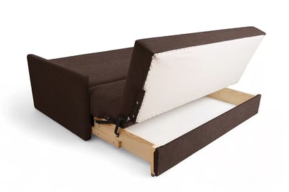 Rozkládací pohovka Jolka 155 cm - hnědá látka Sunrise 33 Pohovka Amerykanka Jolka 155 rozkladana - hnědá plecionka Sunrise 33 