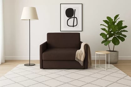 Rozkládací pohovka Jolka 85 cm - hnědá látka Sunrise 33 Pohovka Amerykanka Jolka 85 rozkladana - hnědá plecionka Sunrise 33