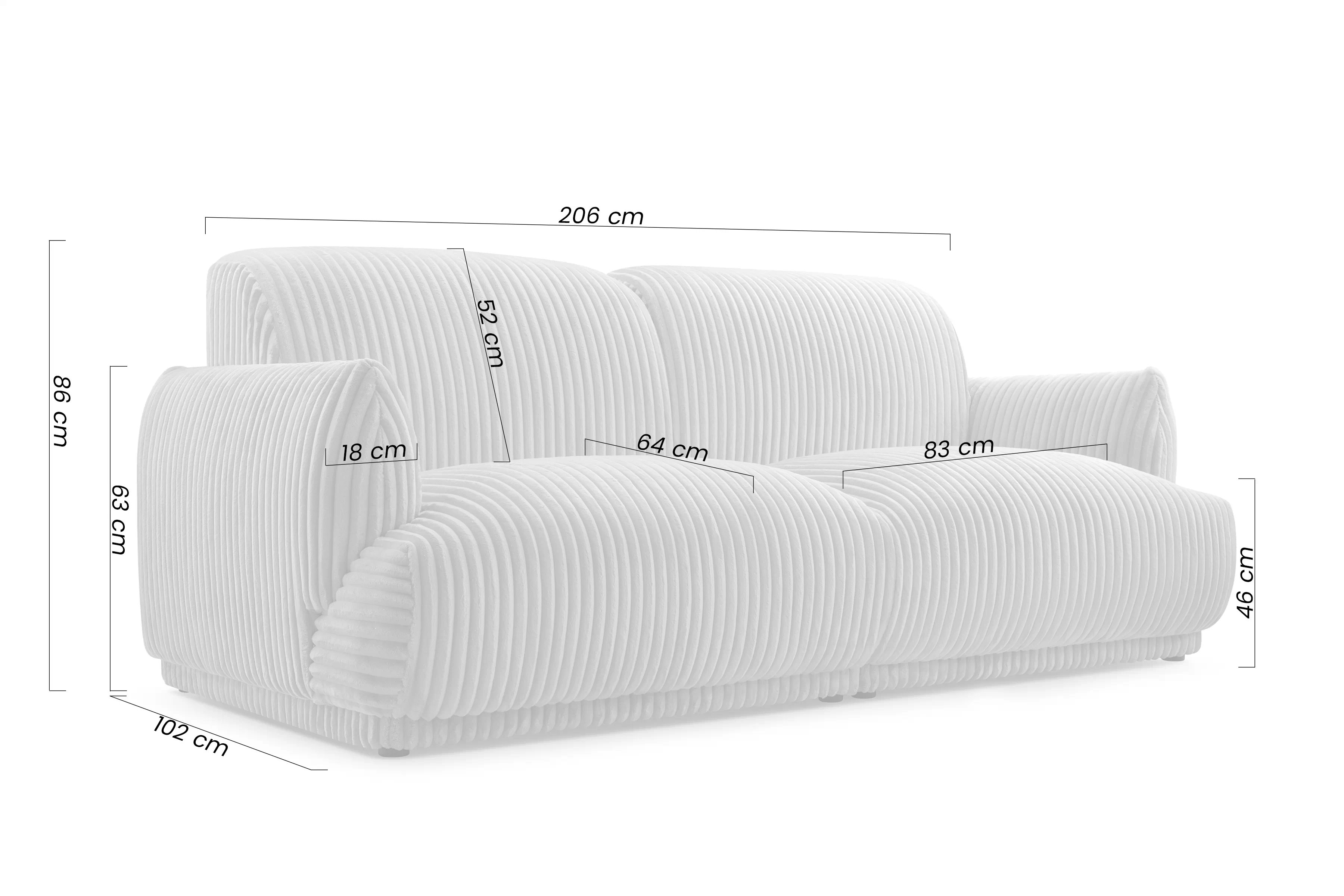 Pohovka Cubero do obývacího pokoje - béžový plyš Tilia 03 Pohovka Cubero pro obývacího pokoje - béžová plusz Tilia 03