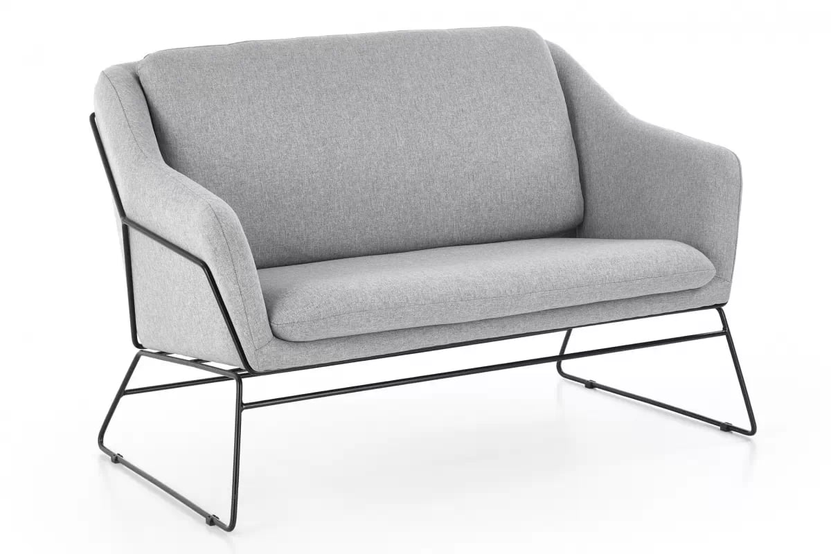 Dvojpohovka Pelinio - svetlošedá / čierna Pohovka pre 2 osoby Pelinio - svetlý popol / čierny nožičky