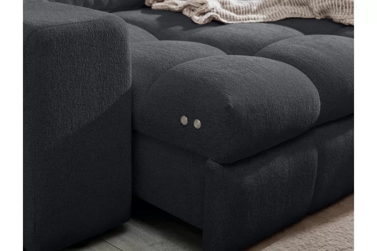 Dvojmiestna elektrická pohovka Magnelio II - sivá bouclé Raven 16 Pohovka pre 2 osoby s elektricky výsuvným sedákem Magnelio II - šedá boucla Raven 16