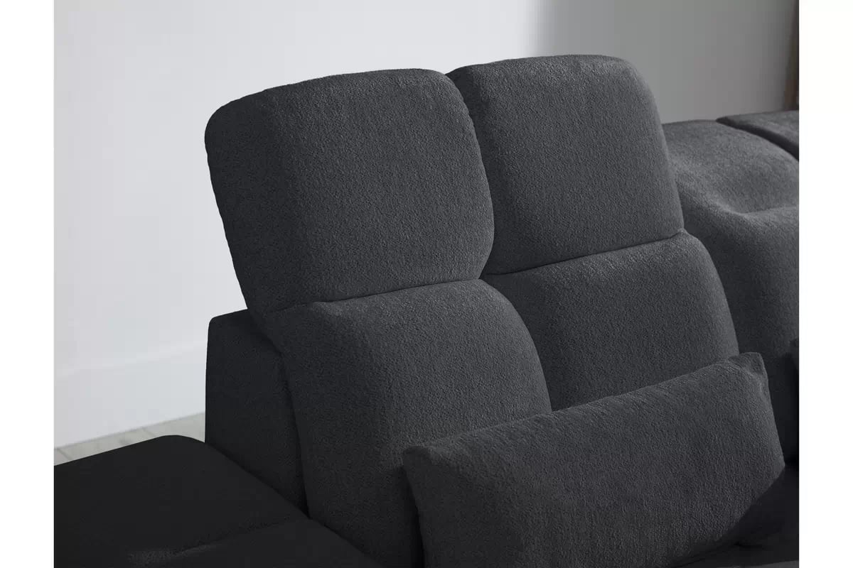 Dvojmiestna elektrická pohovka Magnelio II - sivá bouclé Raven 16 Pohovka pre 2 osoby s elektricky výsuvným sedákem Magnelio II - šedá boucla Raven 16