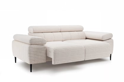 Dvoumístná pohovka Taloria II s elektricky výsuvným sedákem - krémový plyš Tilia 01 Pohovka dvoumístná z elektricky wysuwanym sedadlem Taloria II  - Krémový plusz Tilia 01 / Nohy černá