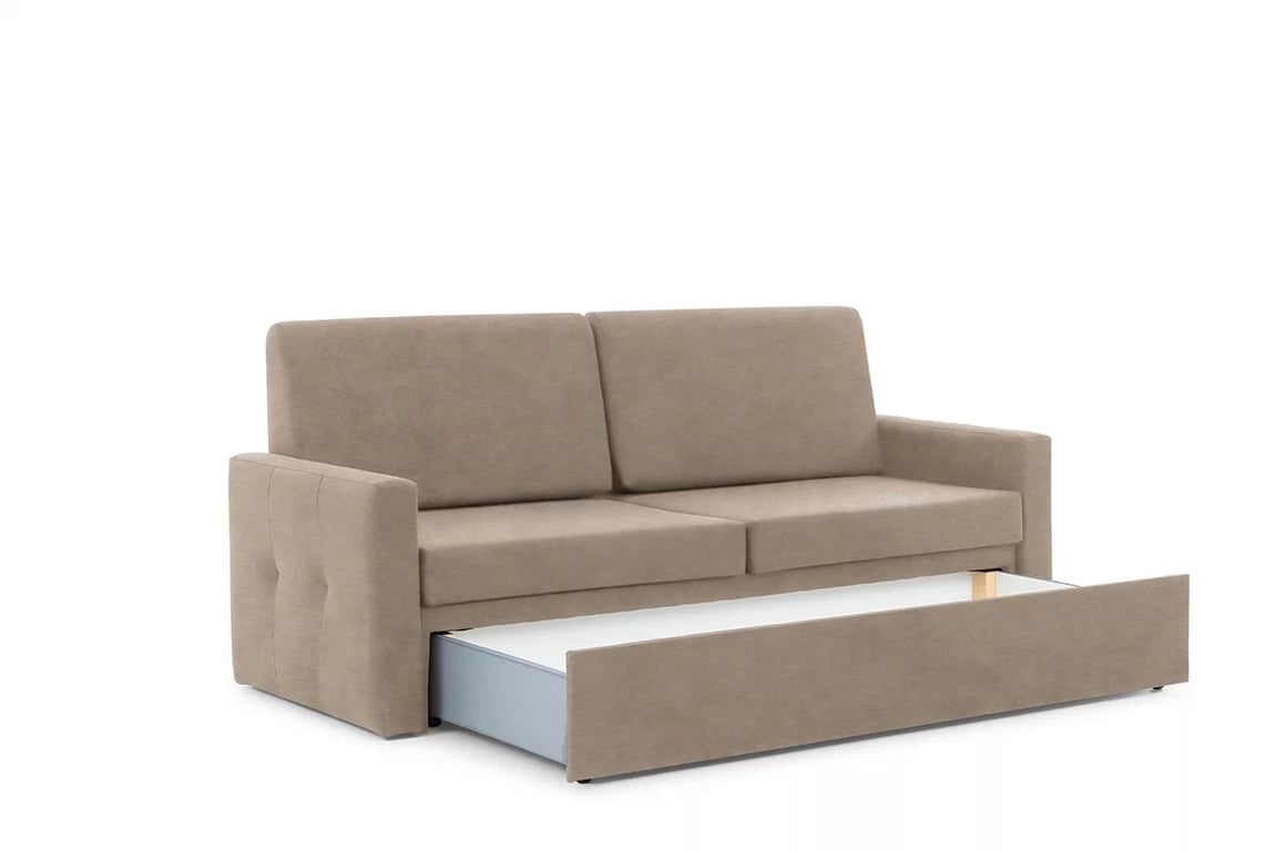 Sofa Elegantia 160 na polohovateľný mechanizmus - béžový zamat ľahkočistiteľný Zetta 292 Pohovka Elegantia 160 do polkotapczanu - béžový zamat ľahkočistiaci Zetta 292