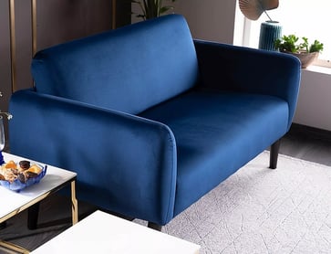 Rozkládací pohovka Elsa Velvet - tmavě modrá Bluvel 86 / nožky wenge Pohovka elsa velvet tmavě modrá bluvel 86 / wenge